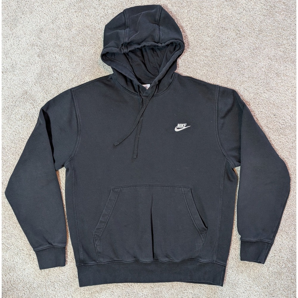 Nike Sportswear Club Fleece Hoodie Mens M Black Pullover BV2654-010 VERY NICE!